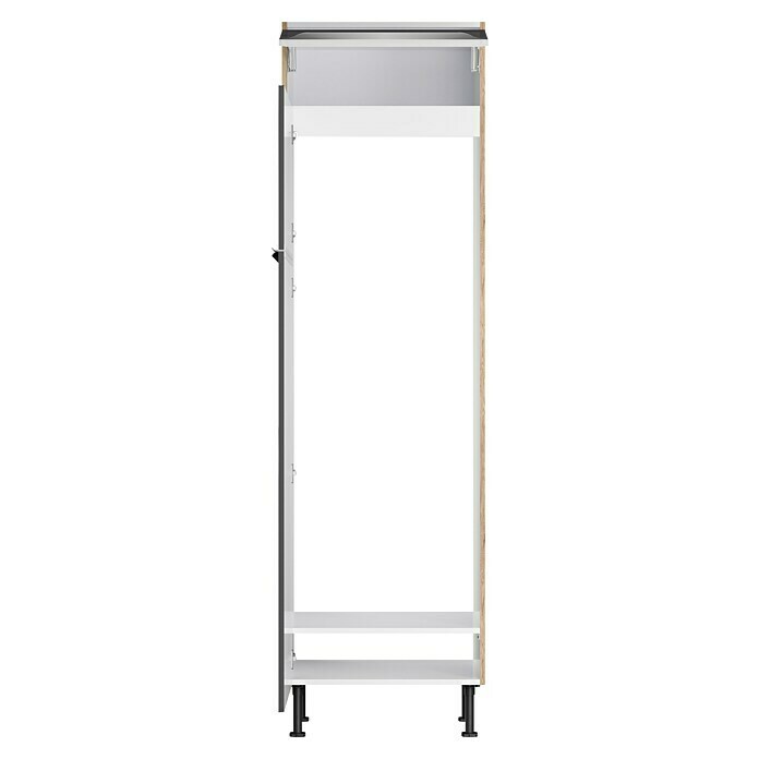 Optifit Geräteumbauschrank Optikomfort Linus984 (L x B x H: 58,1 x 60 x 211,8 cm, Glanz Lack Anthrazit, Für integrierbare Kühl-Gefrierkombination) | BAUHAUS