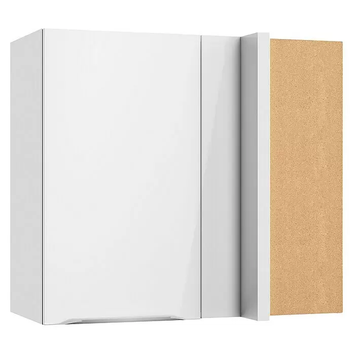 Optifit Eck-Hängeschrank Optikomfort Arvid 98634,6 x 85 x 70,4 cm, Glanz Lack Weiß