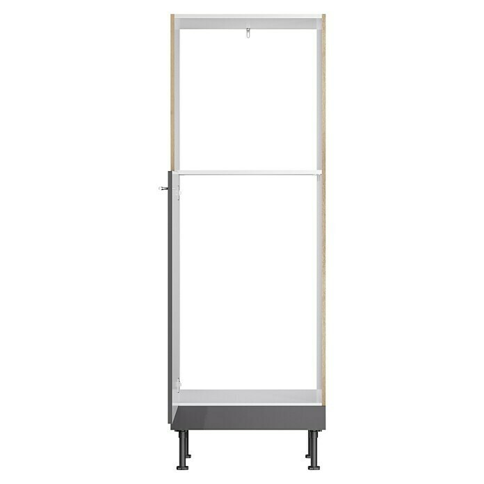 Optifit Geräteumbauschrank Jonte984 (L x B x H: 58,1 x 60 x 176,6 cm, Glanz Lack Anthrazit, Für Einbaubackofen und integrierbaren Kühlschrank) | BAUHAUS