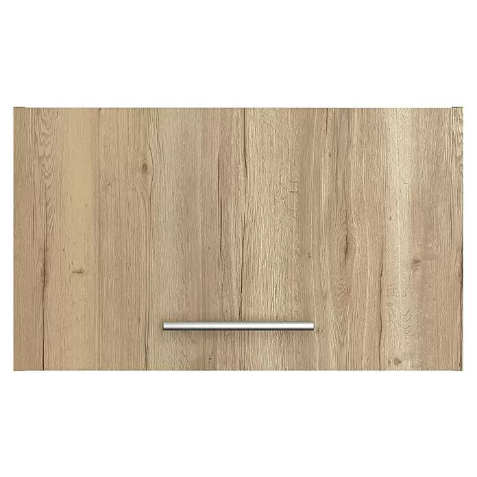 Optifit Hängeschrank Erik290 - L x B x H: 34,6 x 60 x 35,2 cm, Nachbildung Wildeiche - Helle Holzschranktür mit silbernem Griff.