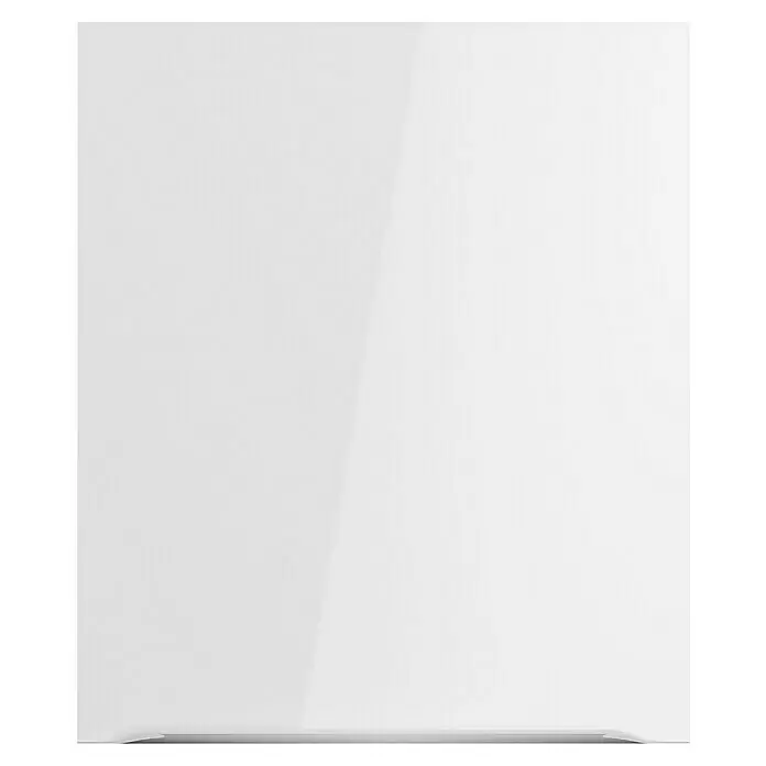 Optifit Hängeschrank Optikomfort Arvid 986 - L x B x H: 34,6 x 60 x 70,4 cm, Glanz Lack Weiß - Glänzende weiße rechteckige Platte mit leichter Reflexion, aufrecht stehend.