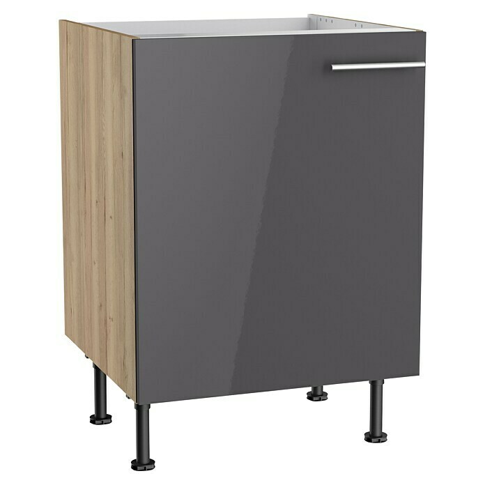 Optifit Spülenunterschrank Jonte984 (L x B x H: 58,1 x 60 x 87 cm, Glanz Lack Anthrazit) | BAUHAUS