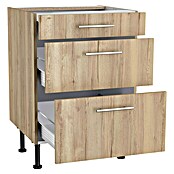 Optifit Unterschrank Erik290 (L x B x H: 58,1 x 60 x 87 cm, Nachbildung Wildeiche, Mit 3 Schubkästen) | BAUHAUS