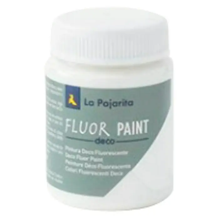 La Pajarita Pintura Fluor Paint - White, 75 ml - Bote de La Pajarita Fluor Paint Deco para proyectos creativos que brillan en la oscuridad. Ideal para decoraciones y proyectos DIY.