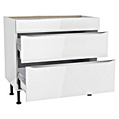 Optifit Unterschrank Optikomfort Arvid 986 (58,1 x 90 x 87 cm, Glanz Lack Weiß, Für Kochfeld) | BAUHAUS