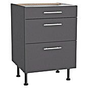 Optifit Unterschrank Ingvar420 (L x B x H: 58,1 x 60 x 87 cm, Anthrazit matt, Mit Schubkästen) | BAUHAUS