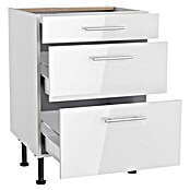 Optifit Unterschrank Optikomfort Rurik986 (L x B x H: 58,1 x 60 x 87 cm, Glanz Lack Weiß, Mit 3 Schubkästen) | BAUHAUS