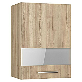 Optifit Glas-Hängeschrank Erik290 (L x B x H: 34,6 x 50 x 70,4 cm, Nachbildung Wildeiche)