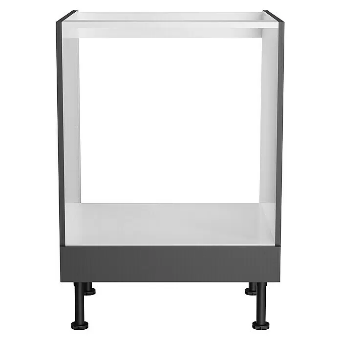 Optifit Geräteumbauschrank Ingvar420 - L x B x H: 58,1 x 60 x 87 cm, Anthrazit matt - Modulares grau-weißes Schrankgestell auf schwarzen verstellbaren Beinen.