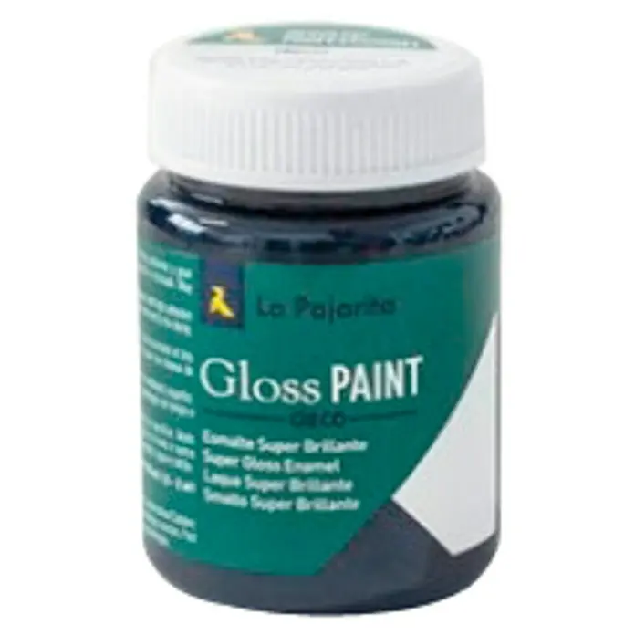 La Pajarita Pintura Gloss Paint black Jack, 75 ml - Brillante - Un bote de pintura brillante La Pajarita, ideal para manualidades y modelismo, con un acabado brillante.