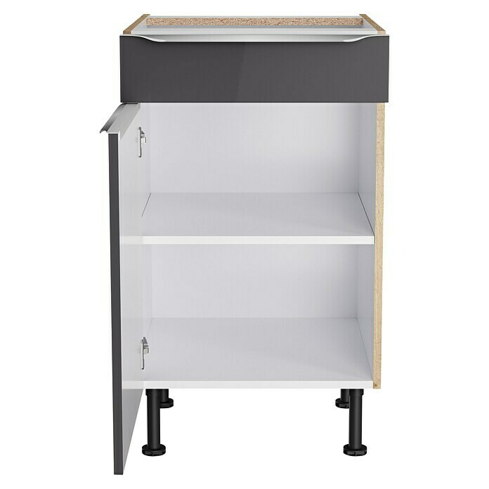 Optifit Unterschrank Optikomfort Linus984 (L x B x H: 58,1 x 50 x 87 cm, Glanz Lack Anthrazit) | BAUHAUS