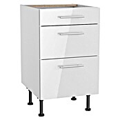 Optifit Unterschrank Optikomfort Rurik986 (L x B x H: 58,1 x 50 x 87 cm, Glanz Lack Weiß, Mit 3 Schubkästen) | BAUHAUS