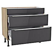 Optifit Unterschrank Optikomfort Linus984 (L x B x H: 58,1 x 90 x 87 cm, Glanz Lack Anthrazit, Mit 2 Schubkästen) | BAUHAUS