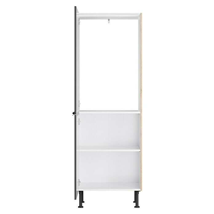 Optifit Midischrank Optikomfort Linus984 (L x B x H: 58,1 x 60 x 176,6 cm, Glanz Lack Anthrazit, Für integrierbaren Kühlschrank) | BAUHAUS