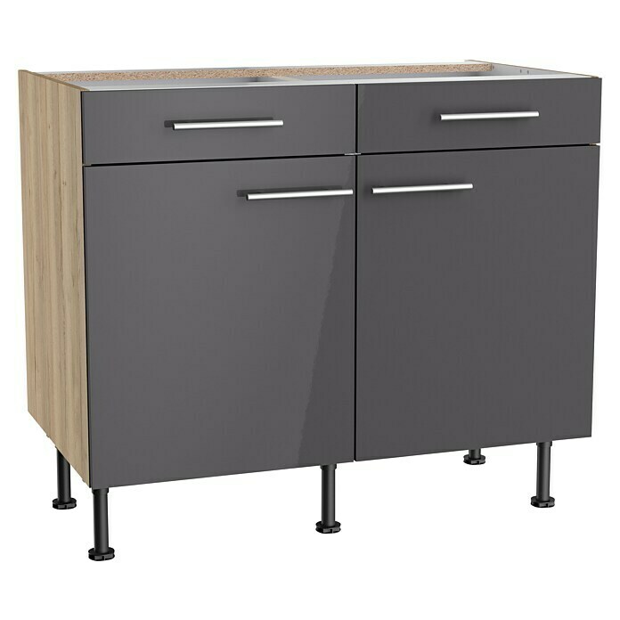 Optifit Unterschrank Jonte984 (L x B x H: 58,1 x 100 x 87 cm, Glanz Lack Anthrazit) | BAUHAUS