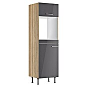 Optifit Hochschrank Jonte984 (L x B x H: 58,1 x 60 x 211,8 cm, Glanz Lack Anthrazit, Für Backofen und integrierbaren Kühlschrank) | BAUHAUS