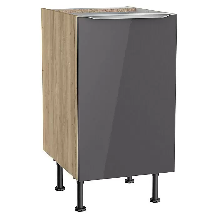 Optifit Unterschrank Optikomfort Linus984L x B x H: 58,1 x 45 x 87 cm, Glanz Lack Anthrazit
