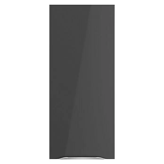 Optifit Hängeschrank Optikomfort Linus984 - L x B x H: 34,6 x 30 x 70,4 cm, Glanz Lack Anthrazit - Glänzende, dunkelgraue rechteckige Platte mit leicht gewölbter Unterkante.