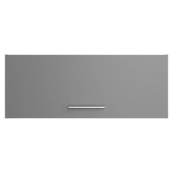 Optifit Oberschrank Optikomfort Mats825 - L x B x H: 34,6 x 90 x 35,2 cm, Basaltgrau - Matte graue Schranktür mit einem schlanken, horizontalen Silbergriff.