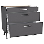 Optifit Unterschrank Ingvar420 (L x B x H: 58,1 x 90 x 87 cm, Anthrazit matt, Mit Schubkästen) | BAUHAUS