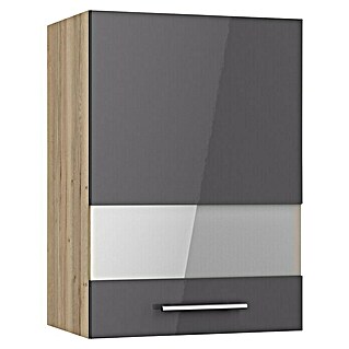 Optifit Glas-Hängeschrank Jonte984 (L x B x H: 34,6 x 50 x 70,4 cm, Glanz Lack Anthrazit)