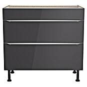 Optifit Unterschrank Optikomfort Linus984 (L x B x H: 58,1 x 90 x 87 cm, Glanz Lack Anthrazit, Mit 2 Schubkästen) | BAUHAUS