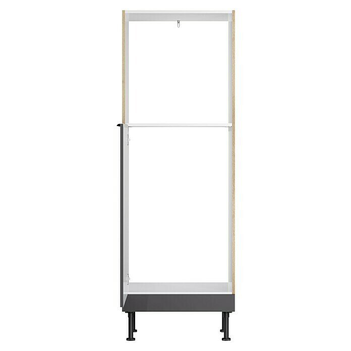 Optifit Midischrank Optikomfort Linus984 (L x B x H: 58,1 x 60 x 176,6 cm, Glanz Lack Anthrazit, Für Einbaubackofen und integrierbaren Kühlschrank) | BAUHAUS