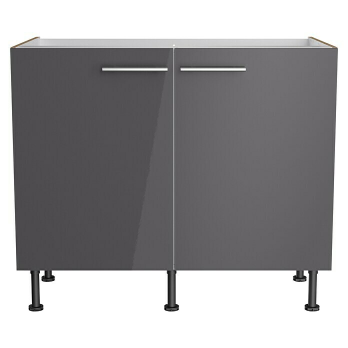 Optifit Spülenunterschrank Jonte984 (L x B x H: 58,1 x 100 x 87 cm, Glanz Lack Anthrazit) | BAUHAUS