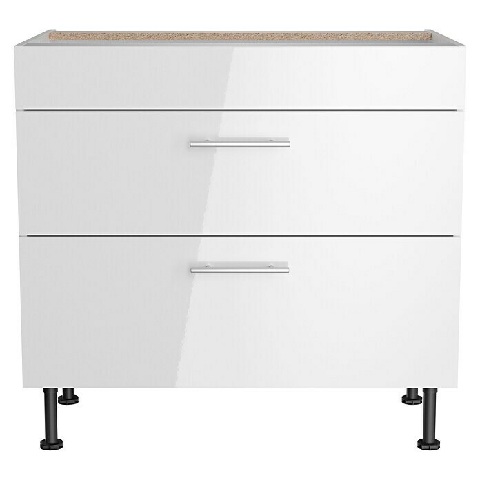 Optifit Unterschrank Optikomfort Rurik986 (L x B x H: 58,1 x 90 x 87 cm, Glanz Lack Weiß, Platz für einen Einbauherd) | BAUHAUS