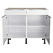 Optifit Unterschrank Optikomfort Arvid 986 (58,1 x 100 x 87 cm, Glanz Lack Weiß, Mit 2 Schubkästen) | BAUHAUS