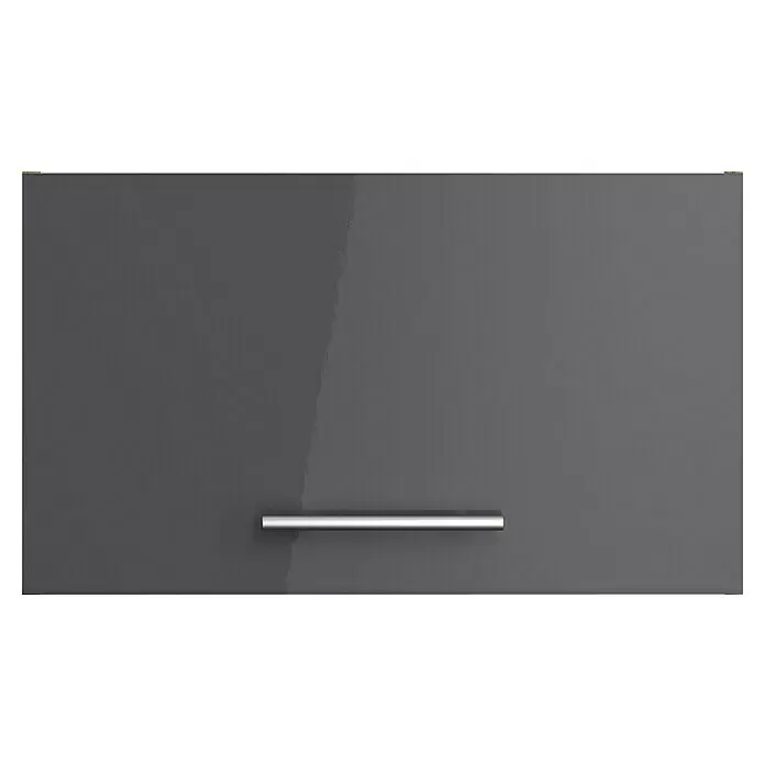 Optifit Hängeschrank Jonte984 - L x B x H: 34,6 x 60 x 35,2 cm, Glanz Lack Anthrazit - Dunkelgraue, glänzende Schranktür mit einem silbernen Stangengriff.