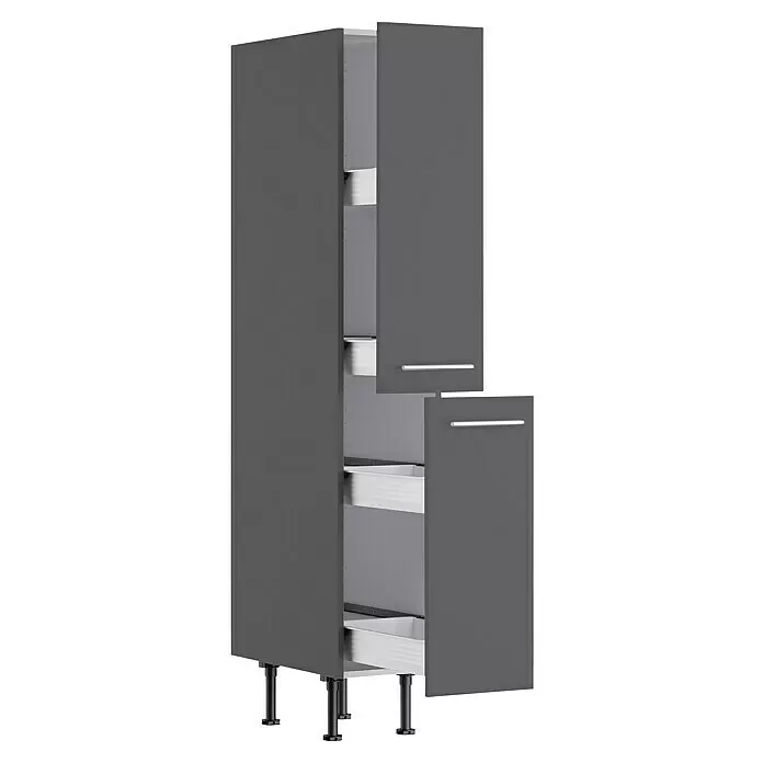 Optifit Midischrank Ingvar420L x B x H: 58,1 x 30 x 176,6 cm, Anthrazit matt Diagonal View