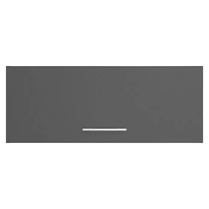 Optifit Hängeschrank Ingvar420 - L x B x H: 34,6 x 90 x 35,2 cm, Anthrazit matt - Dunkelgraue Schranktür mit silbernem Stangengriff.