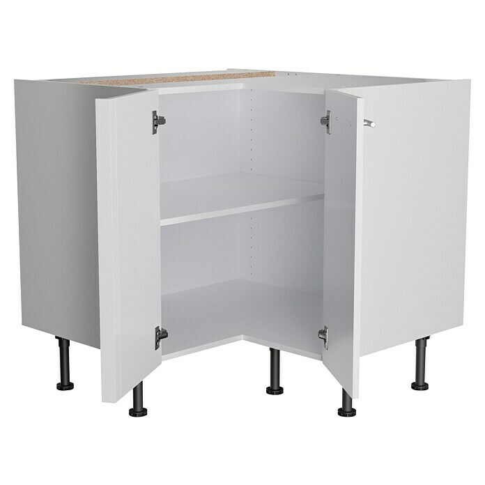 Optifit Eck-Unterschrank Optikomfort Rurik986 (L x B x H: 58,1 x 90 x 87 cm, Glanz Lack Weiß) | BAUHAUS