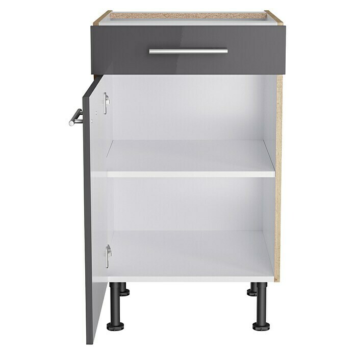 Optifit Unterschrank Jonte984 (L x B x H: 58,1 x 50 x 87 cm, Glanz Lack Anthrazit) | BAUHAUS