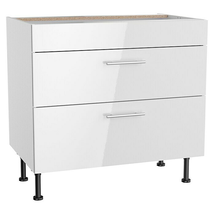 Optifit Unterschrank Optikomfort Rurik986 (L x B x H: 58,1 x 90 x 87 cm, Glanz Lack Weiß, Platz für einen Einbauherd) | BAUHAUS