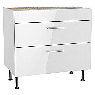 Optifit Unterschrank Optikomfort Rurik986 (L x B x H: 58,1 x 90 x 87 cm, Glanz Lack Weiß, Platz für einen Einbauherd)