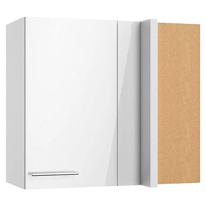 Optifit Eck-Hängeschrank Optikomfort Rurik986L x B x H: 34,6 x 85 x 70,4 cm, Glanz Lack Weiß