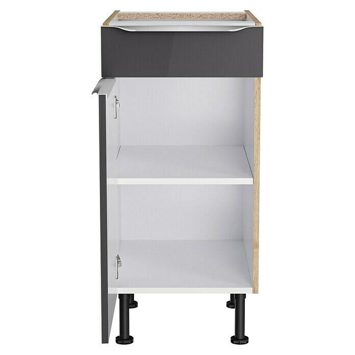 Optifit Unterschrank Optikomfort Linus984 (L x B x H: 58,1 x 40 x 87 cm, Glanz Lack Anthrazit) | BAUHAUS