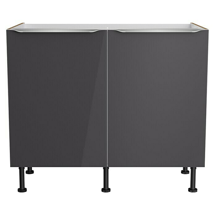 Optifit Spülenunterschrank Optikomfort Linus984 (L x B x H: 58,1 x 100 x 87 cm, Glanz Lack Anthrazit) | BAUHAUS