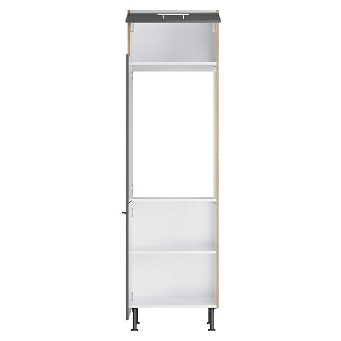 Optifit Hochschrank Jonte984 (L x B x H: 58,1 x 60 x 211,8 cm, Glanz Lack Anthrazit, Für integrierbaren Kühlschrank) | BAUHAUS