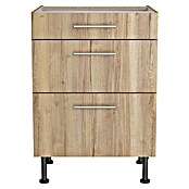 Optifit Unterschrank Erik290 (L x B x H: 58,1 x 60 x 87 cm, Nachbildung Wildeiche, Mit 3 Schubkästen) | BAUHAUS