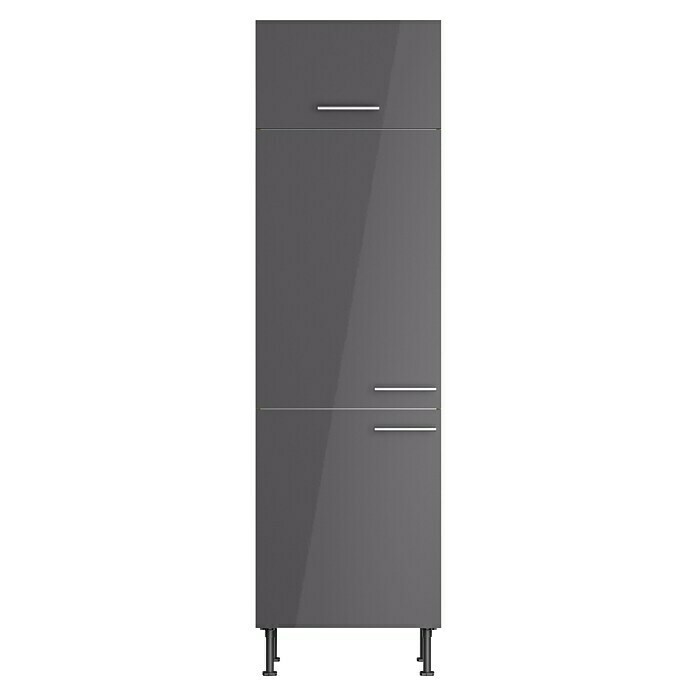 Optifit Hochschrank Jonte984 (L x B x H: 58,1 x 60 x 211,8 cm, Glanz Lack Anthrazit, Für integrierbaren Kühlschrank) | BAUHAUS