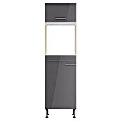 Optifit Hochschrank Jonte984 (L x B x H: 58,1 x 60 x 211,8 cm, Glanz Lack Anthrazit, Für Backofen und integrierbaren Kühlschrank) | BAUHAUS