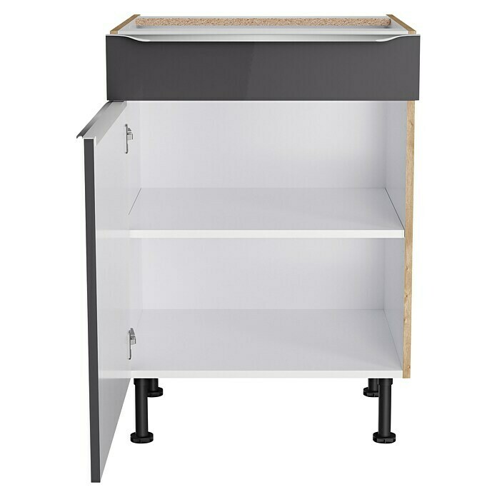 Optifit Unterschrank Optikomfort Linus984 (L x B x H: 58,1 x 60 x 87 cm, Glanz Lack Anthrazit) | BAUHAUS