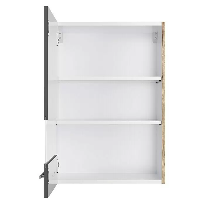 Optifit Glas-Hängeschrank Jonte984 - L x B x H: 34,6 x 50 x 70,4 cm, Glanz Lack Anthrazit - Vorderansicht