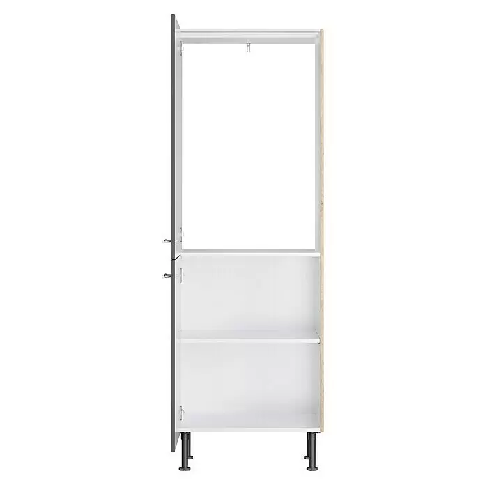 Optifit Geräteumbauschrank Jonte984L x B x H: 58,1 x 60 x 176,6 cm, Glanz Lack Anthrazit, Für integrierbaren Kühlschrank