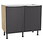 Optifit Spülenunterschrank Optikomfort Linus984 (L x B x H: 58,1 x 100 x 87 cm, Glanz Lack Anthrazit) | BAUHAUS