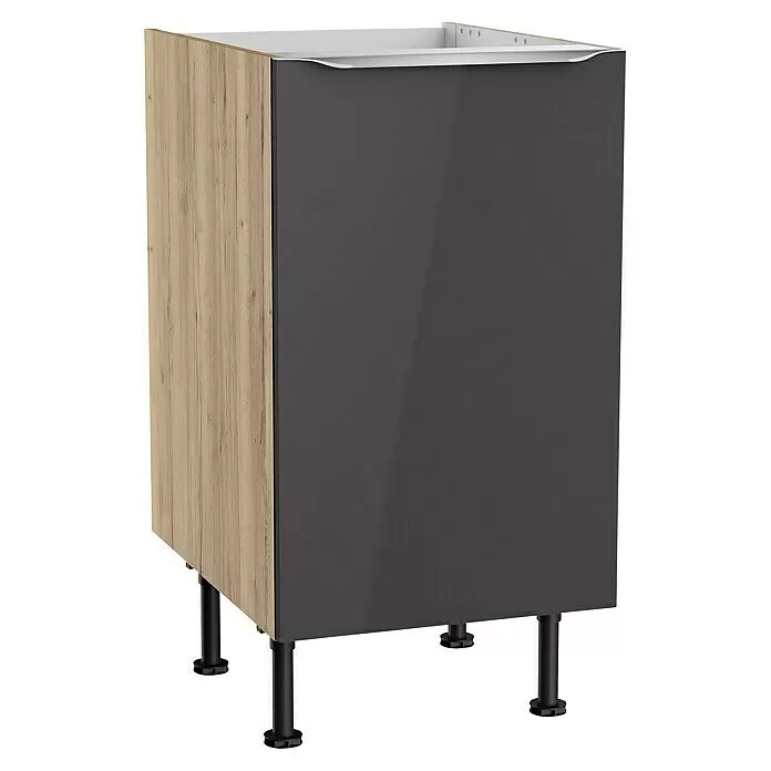 Optifit Spülenunterschrank Optikomfort Linus984L x B x H: 58,1 x 45 x 87 cm, Glanz Lack Anthrazit