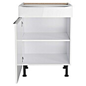 Optifit Unterschrank Optikomfort Arvid 986 (58,1 x 60 x 87 cm, Glanz Lack Weiß, Mit Schubkasten) | BAUHAUS